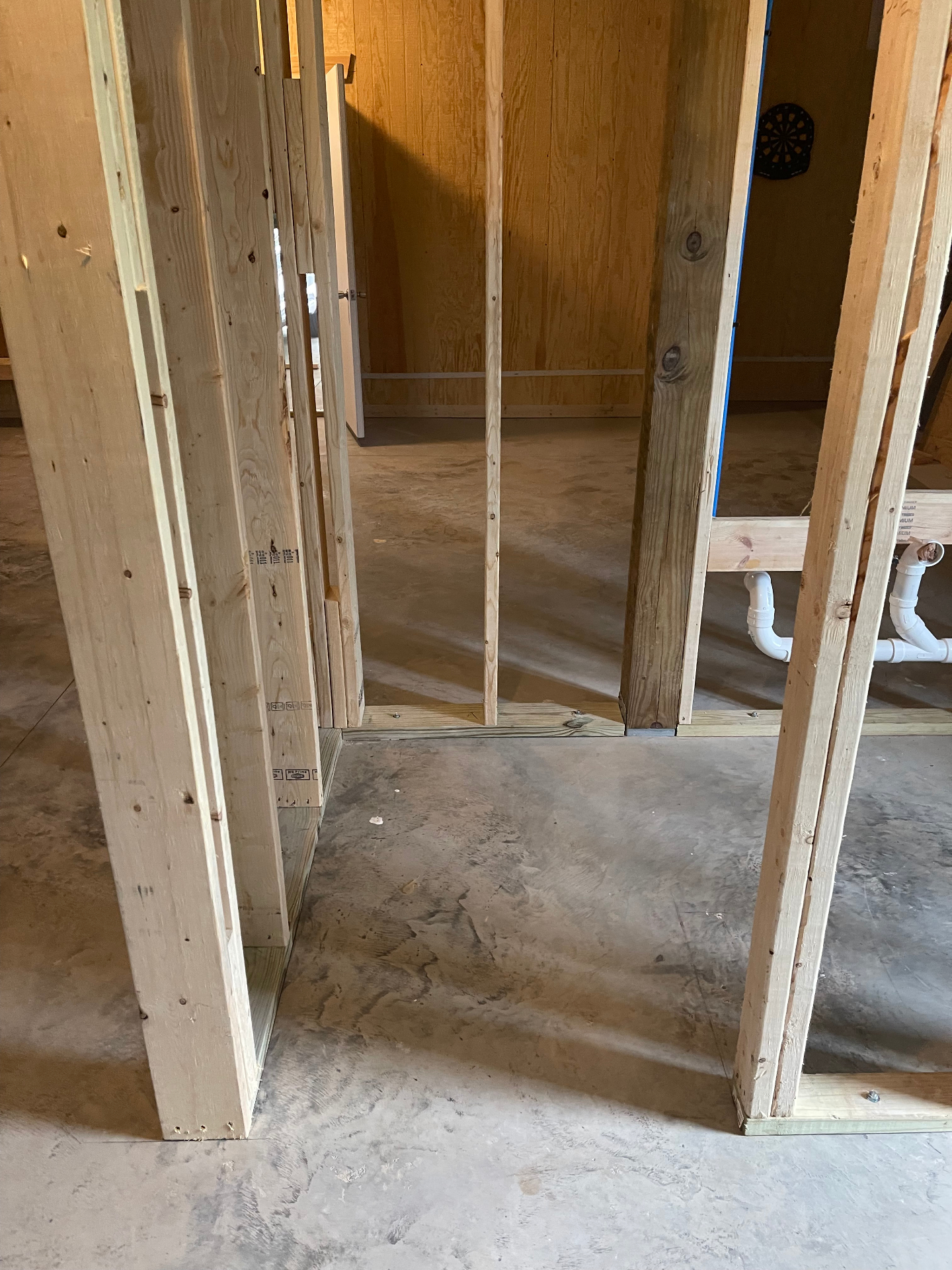 Bathroom framing detail - drain plumbing close-up - Cleveland, TN