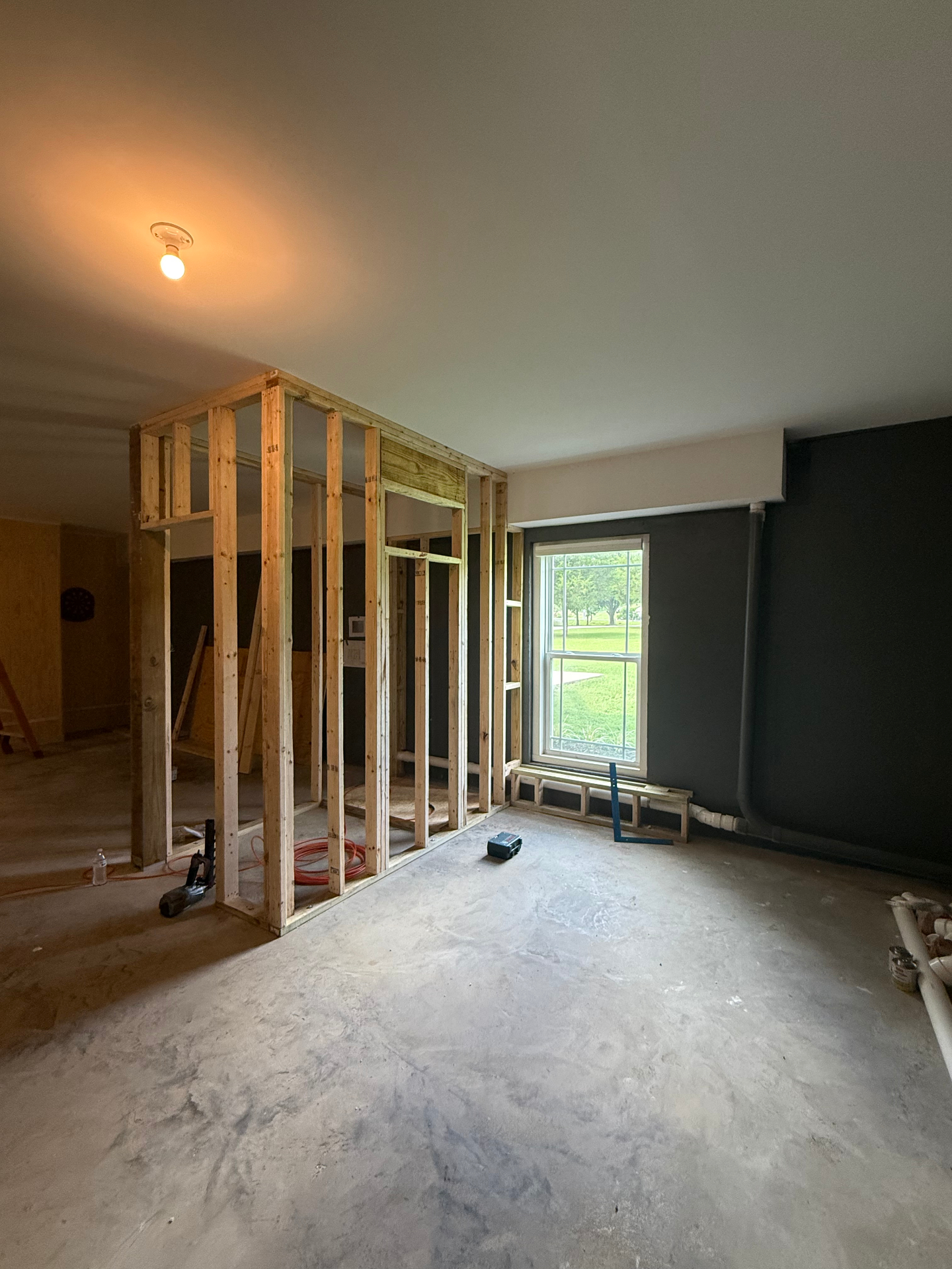 Framing and window - angled view of partition walls - Cleveland, TN