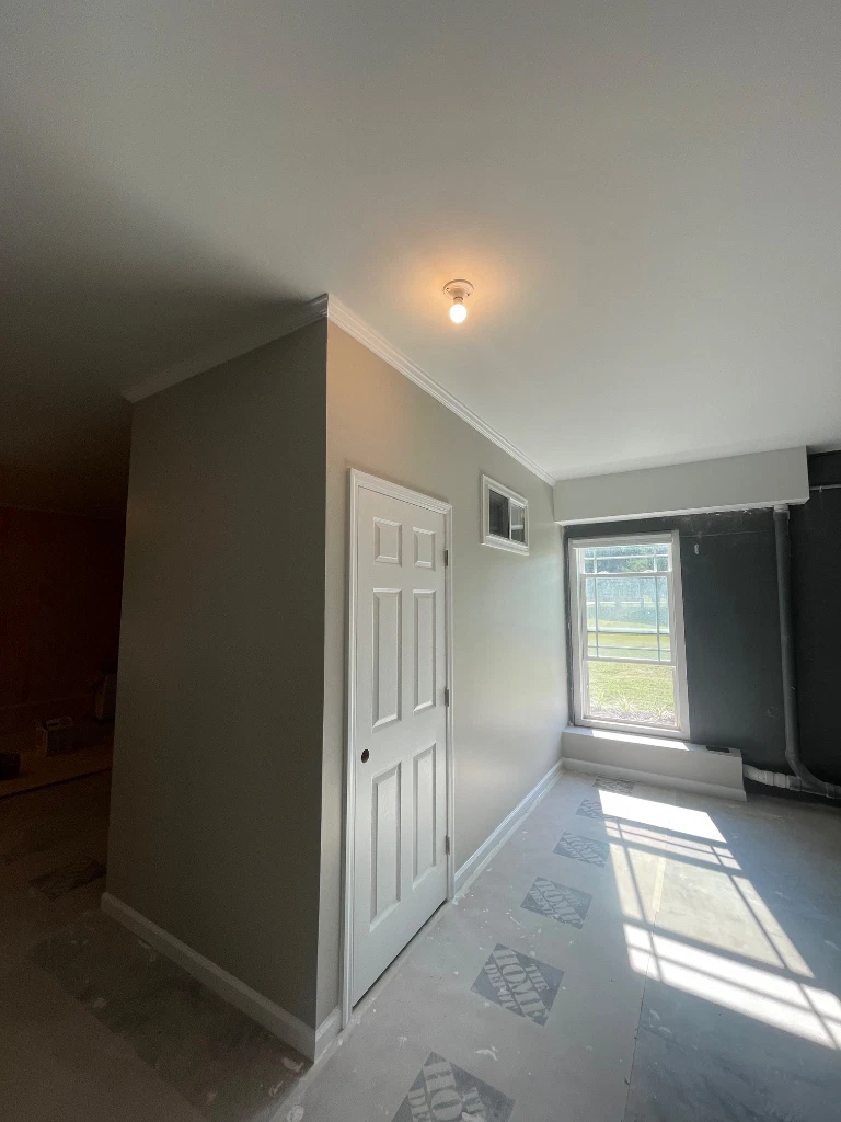 Finished interior — door and window with crown molding - Cleveland, TN