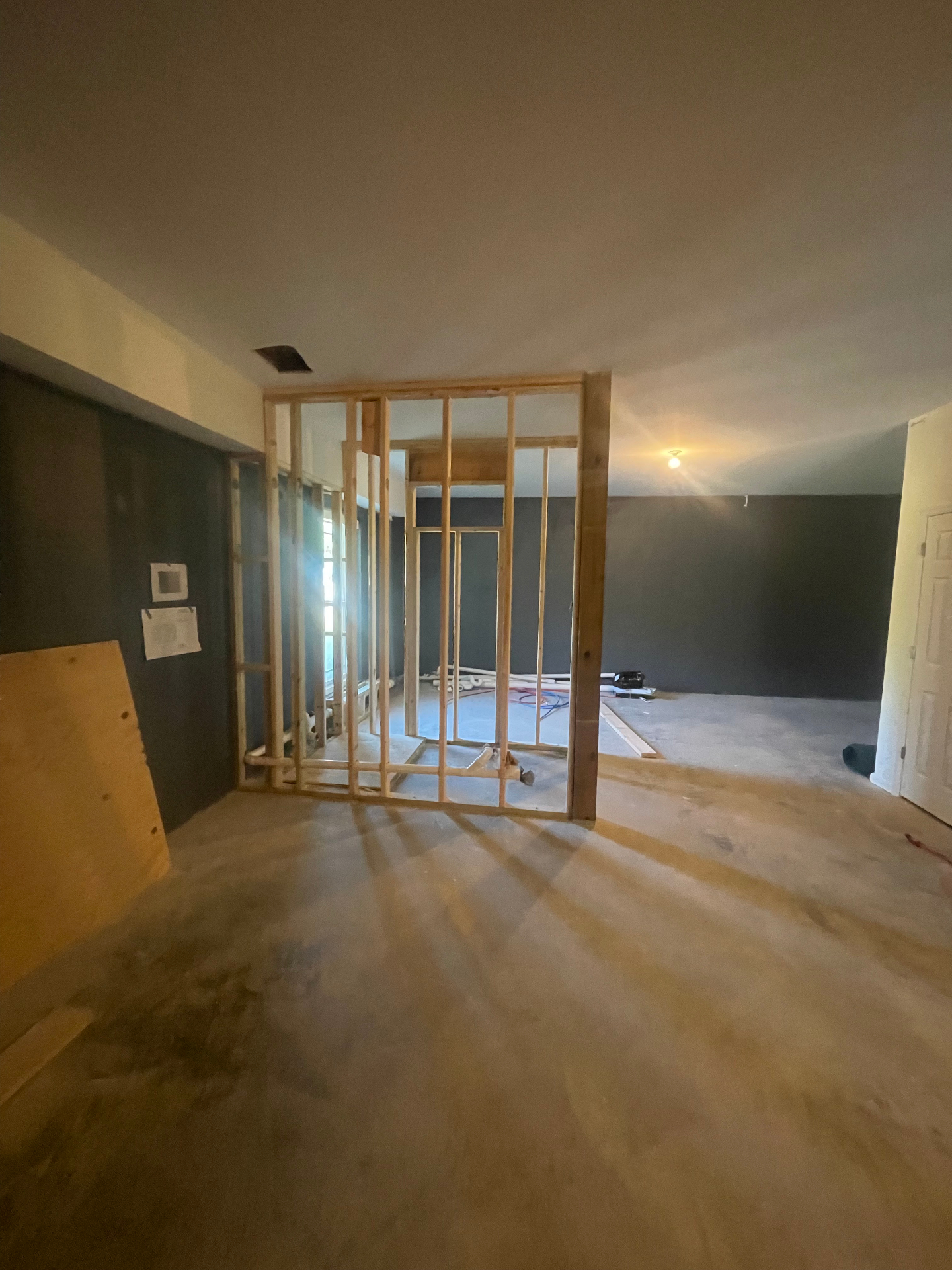 Interior partition framing - open floor plan view - Cleveland, TN
