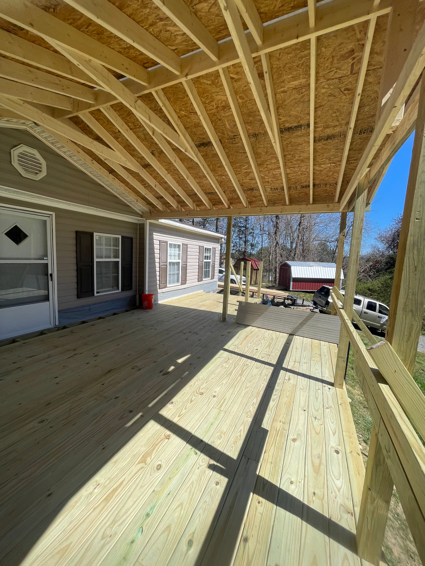 Porch decking and exposed rafter detail - Cleveland, TN