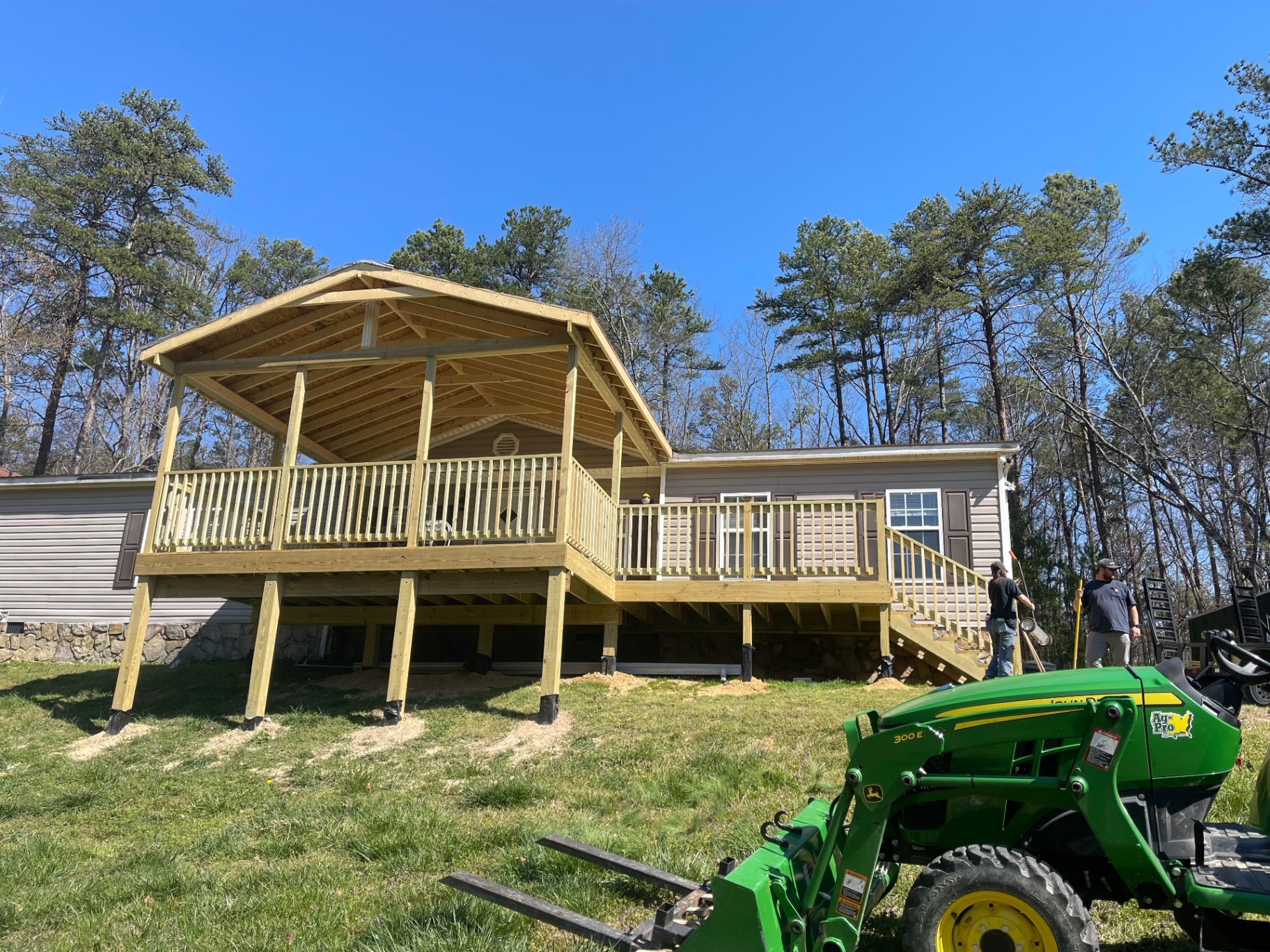 Finished covered porch rear view by Integrity Construction - Cleveland TN
