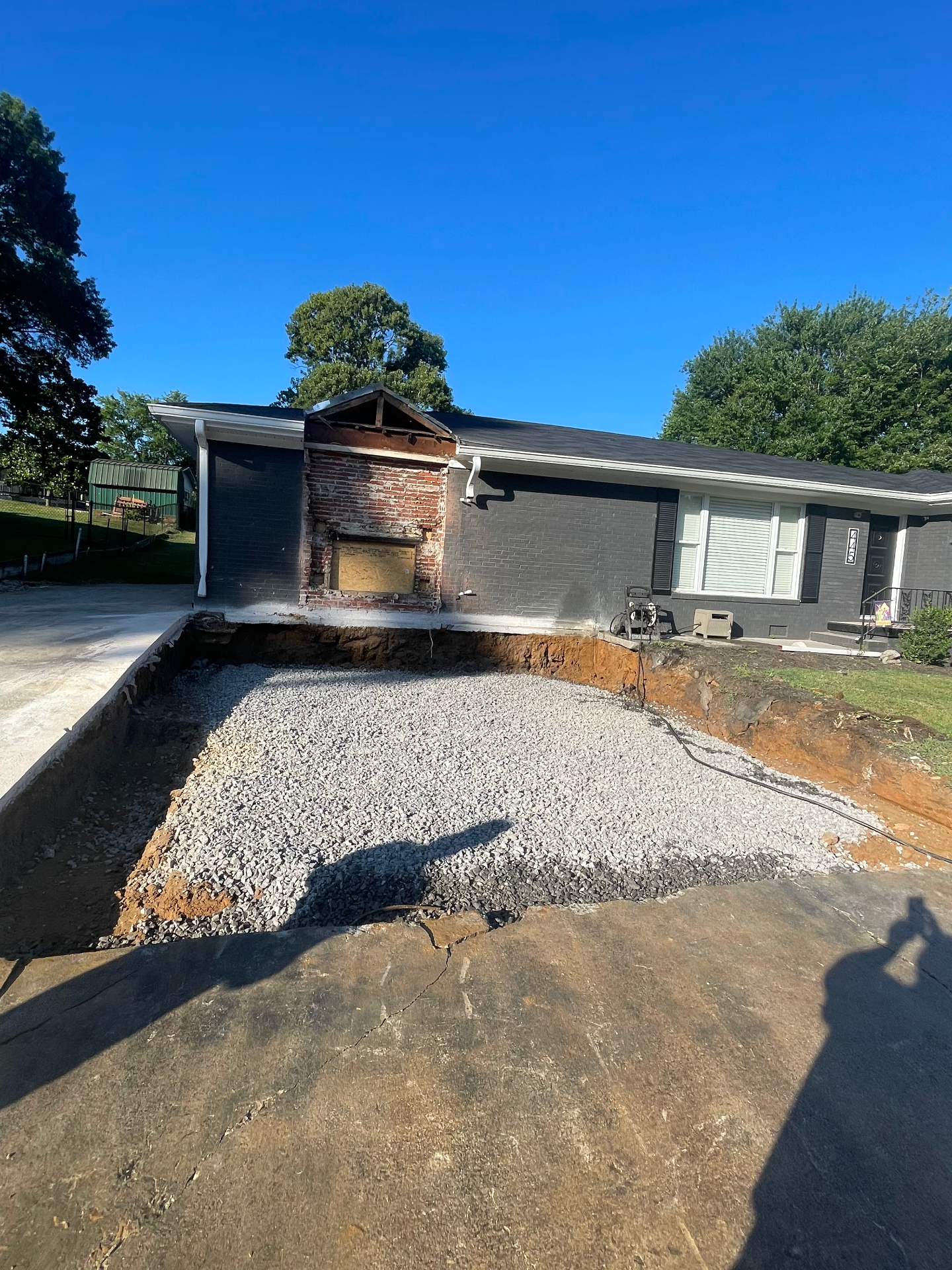 Foundation excavation with gravel base - Cleveland, TN
