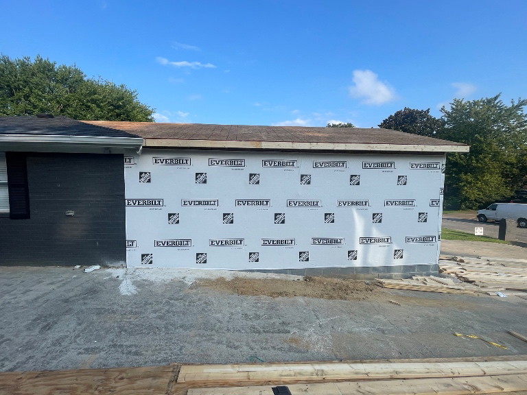 House wrap installed — side view - Cleveland, TN