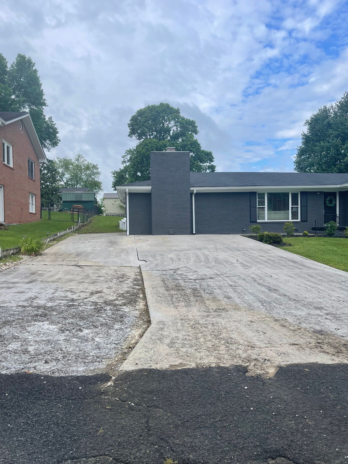 Driveway and yard - before work began - Cleveland, TN