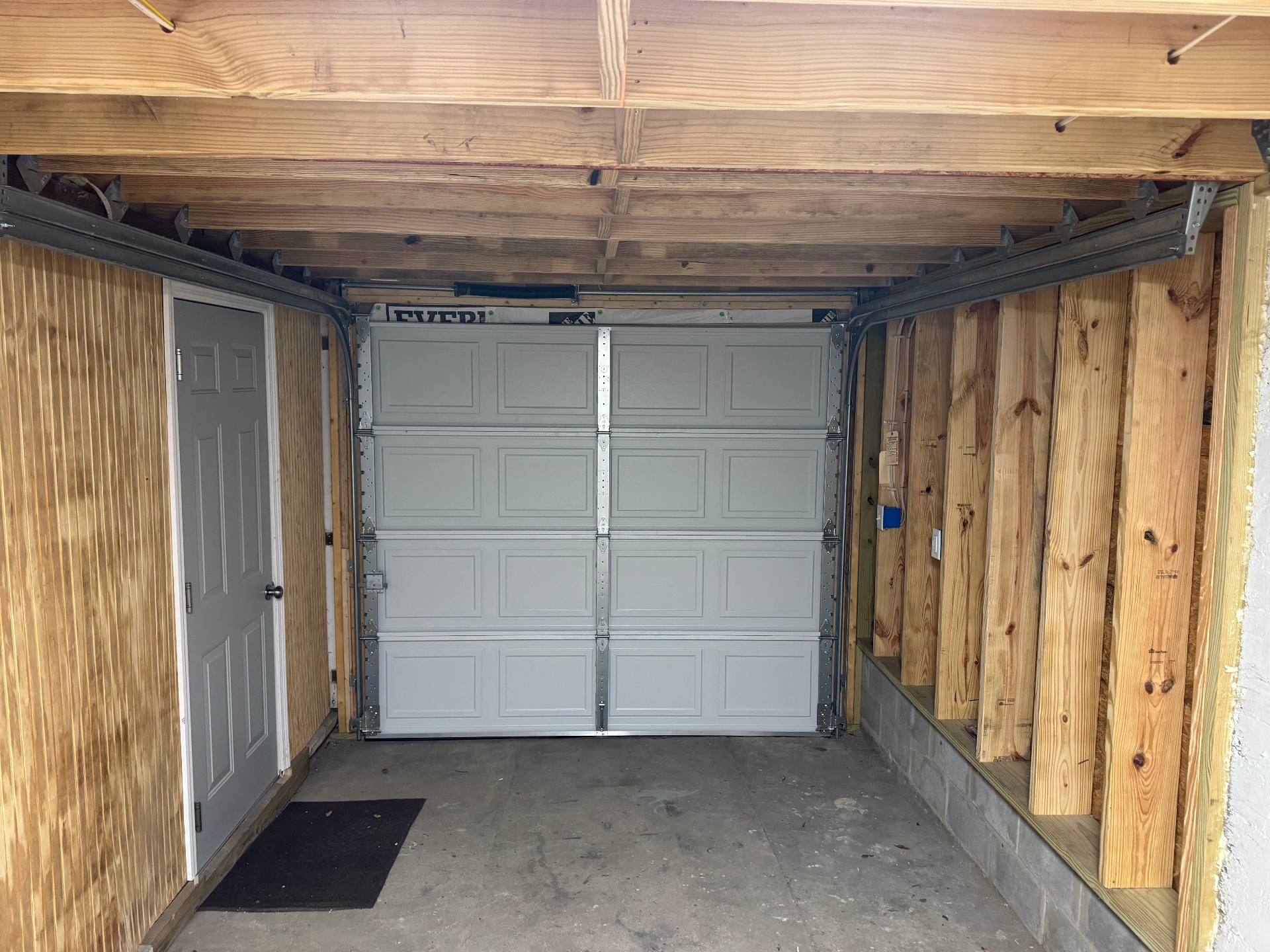 Completed garage with new overhead door - Cleveland, TN