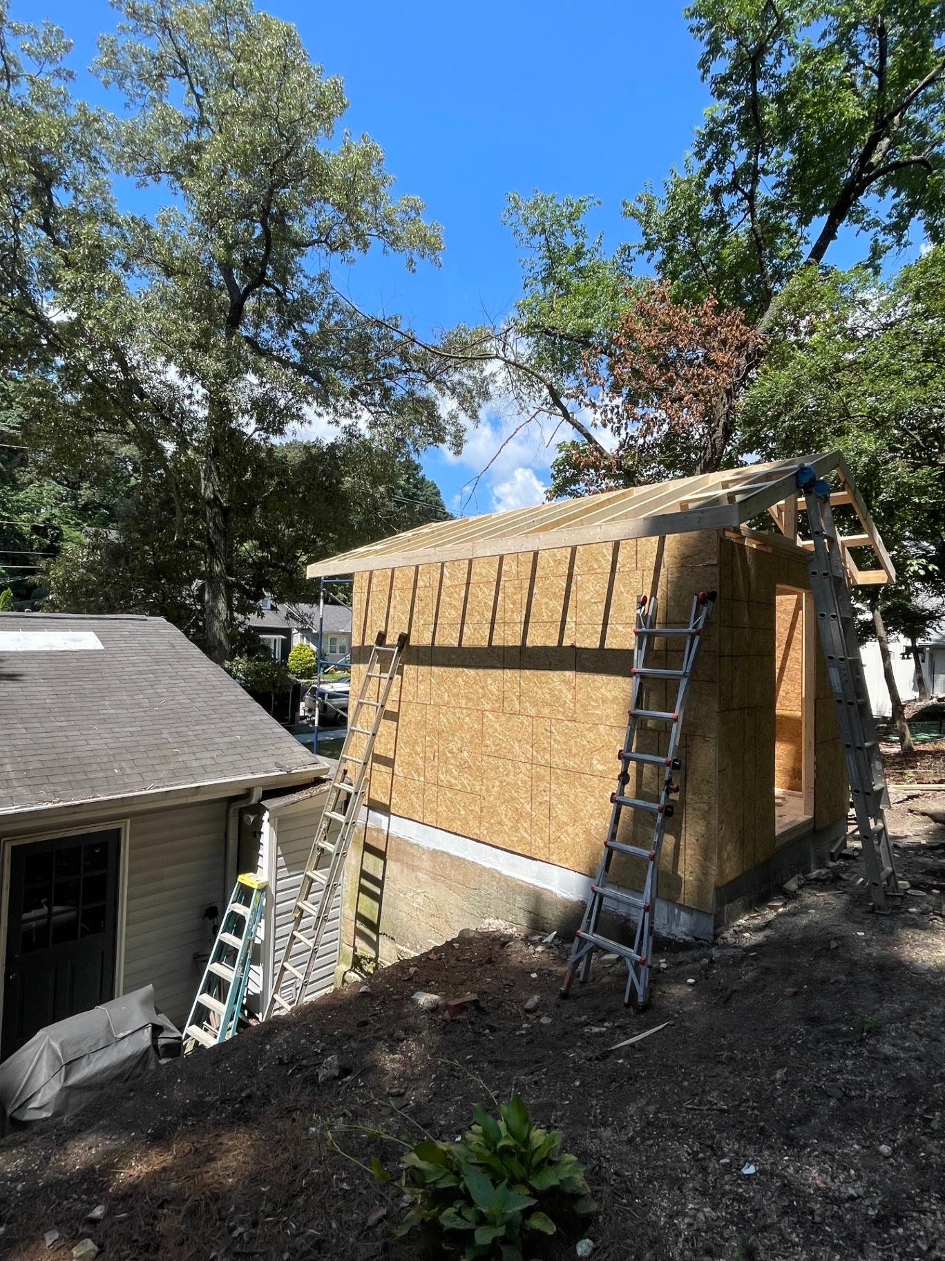 Wall sheathing and roof framing complete - Cleveland, TN