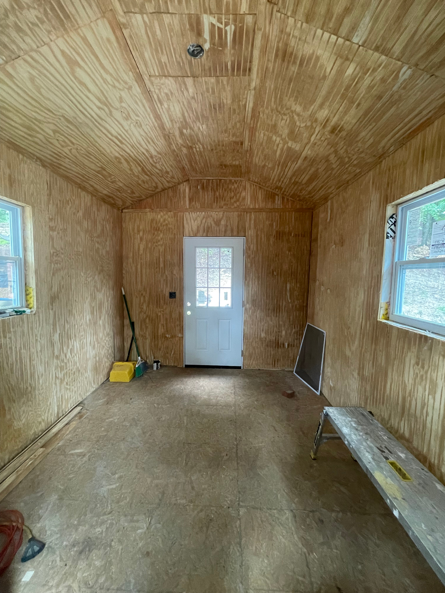 Upper-level interior - plywood walls and vaulted ceiling - Cleveland, TN