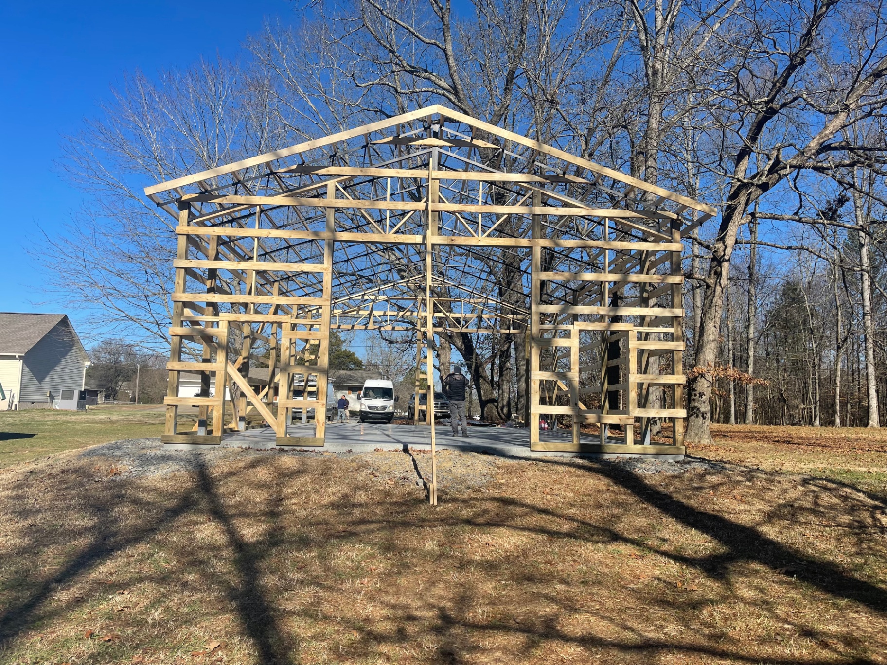 Front gable framing complete with trusses - Cleveland, TN