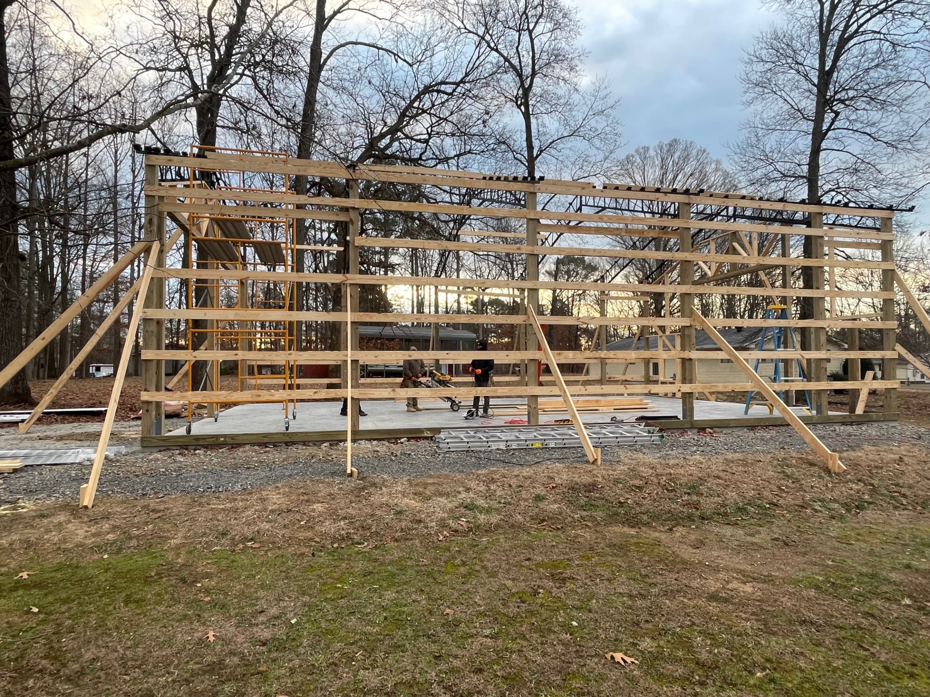 Side wall framing with girts and bracing - Cleveland, TN