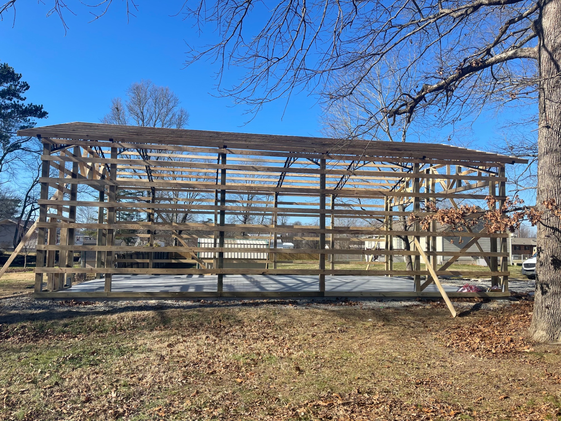 Side view with roof purlins installed - Cleveland, TN