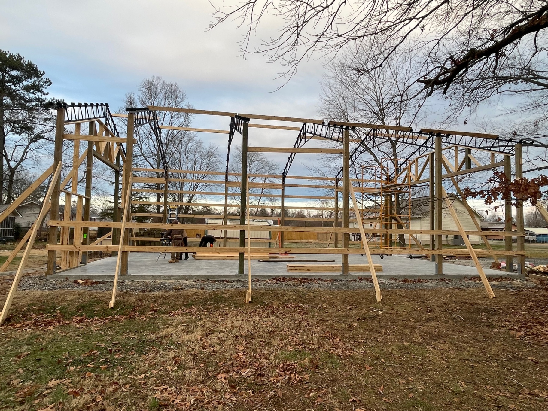 Full side framing with steel trusses and bracing - Cleveland, TN